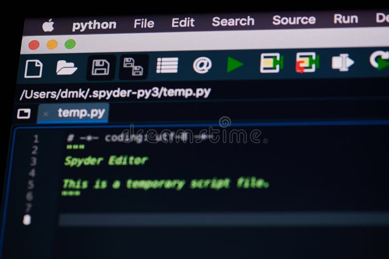 在 Python 应用程序中创建代码 图库摄影