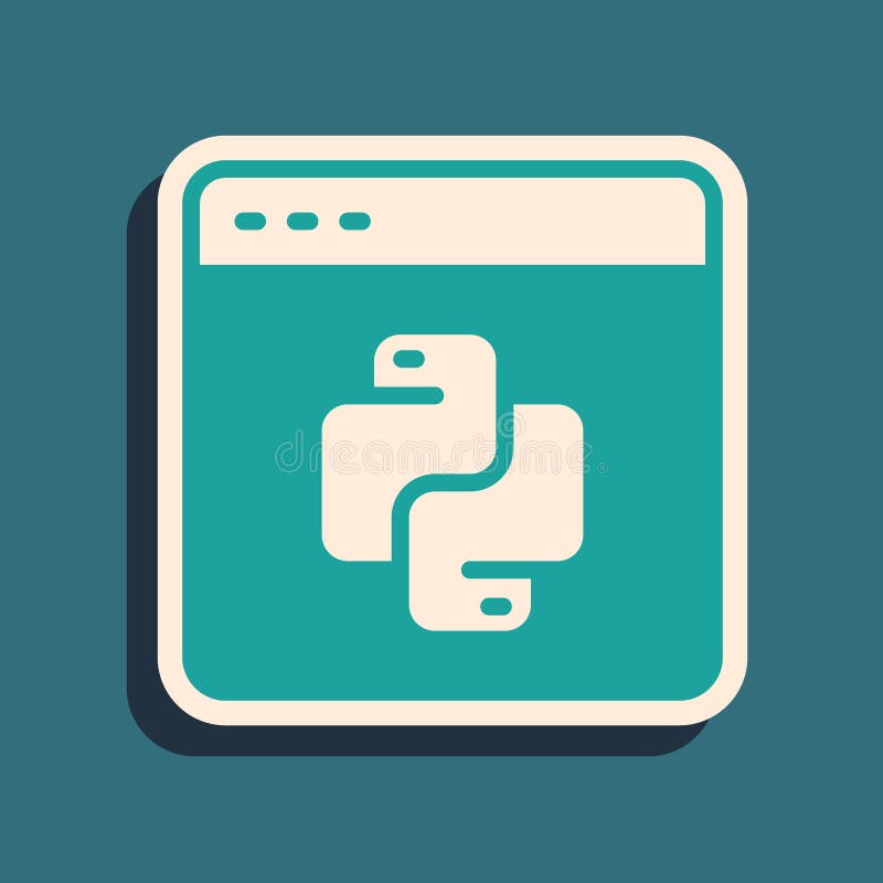 绿色背景中突显的绿色python编程语言图标. Python编码语言在浏览器上登录. 设备 库存例证