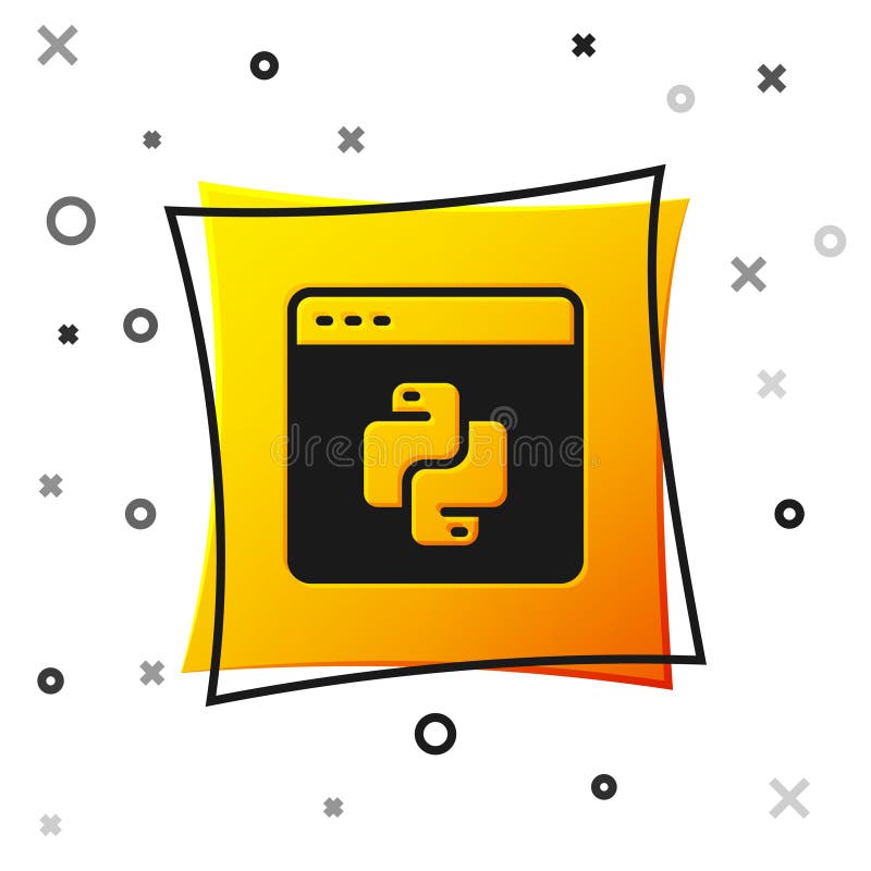 白色背景中突显的黑色python编程语言图标. Python编码语言在浏览器上登录. 设备 皇族释放例证