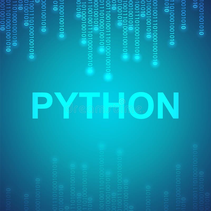 Python二进制代码。Python语言软件编码。EPS10矢量
