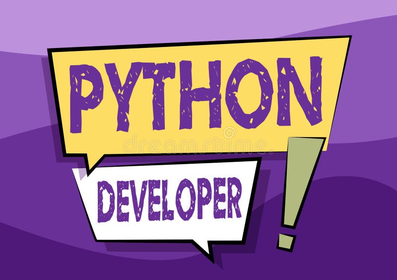 概念性 Python 开发者。字写在负责编写服务器端 Web 应用程序逻辑二之上 免版税图库摄影