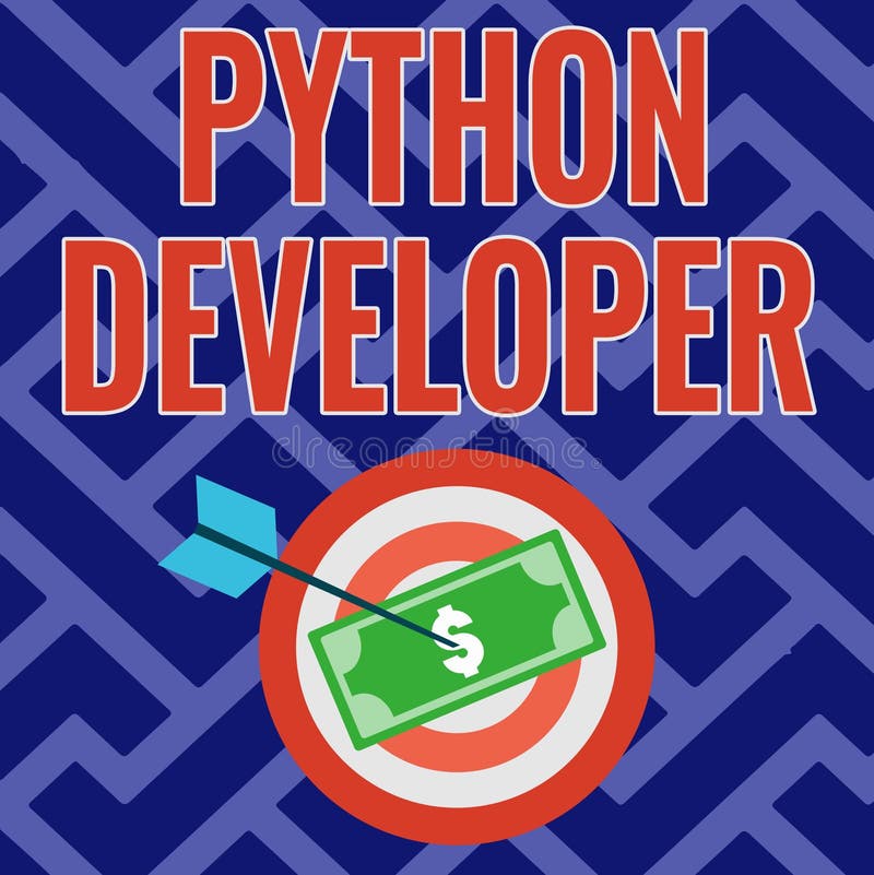 概念显示python开发. 负责编写服务器端Web应用程序逻辑货币的业务思想 向量例证