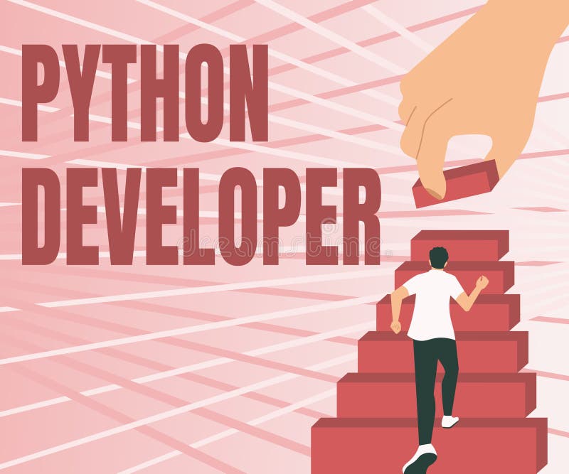 显示python开发人员. 负责编写服务器端Web应用逻辑绅士的业务理念 皇族释放例证