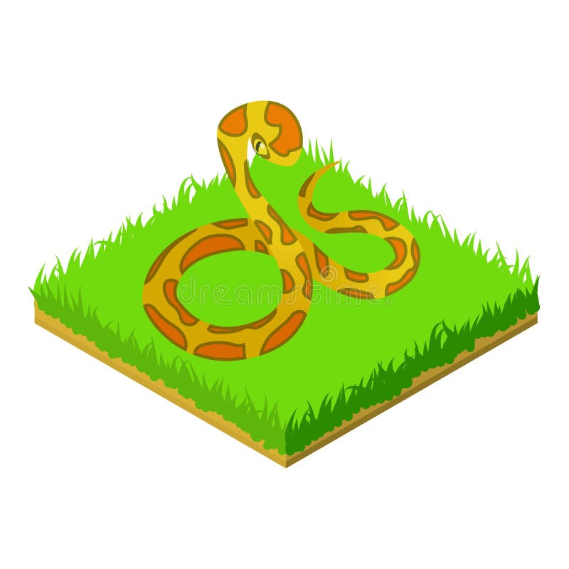 黄色python图标等轴图 库存例证