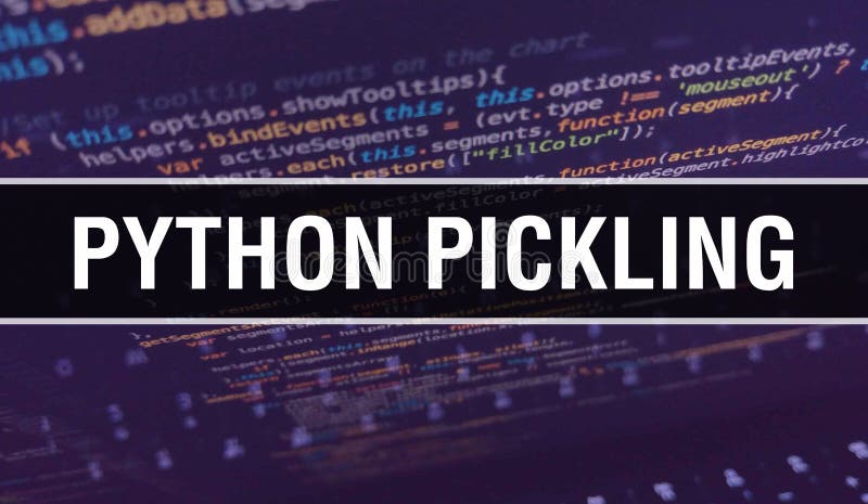 PythonのピクルリングとデジタルJavaコードテキスト ストック写真