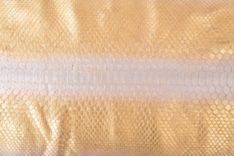 Nahaufnahme von anschließend bemaltem Natur-Pythonleder