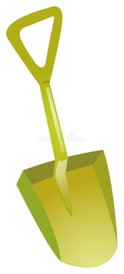 Shovel on a white background, green plastic. Shovel on a white background, green plastic