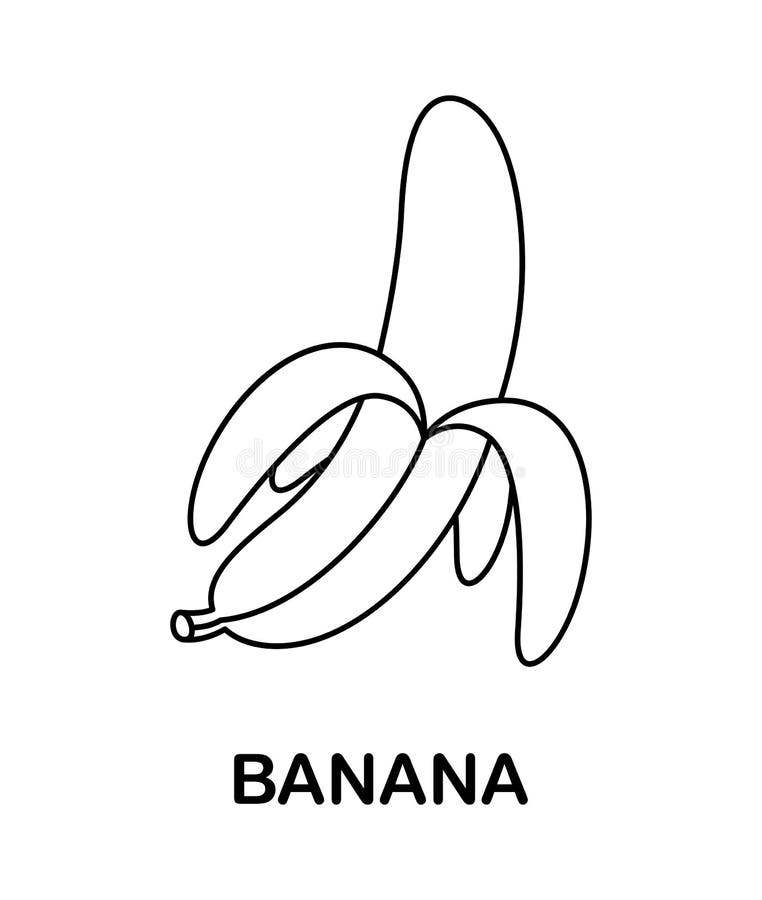 Página colorida com banana para crianças ilustração royalty free