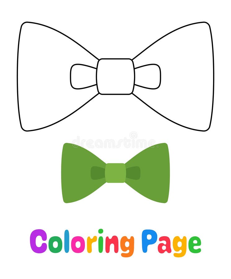 Página para colorir com laço para crianças ilustração do vetor