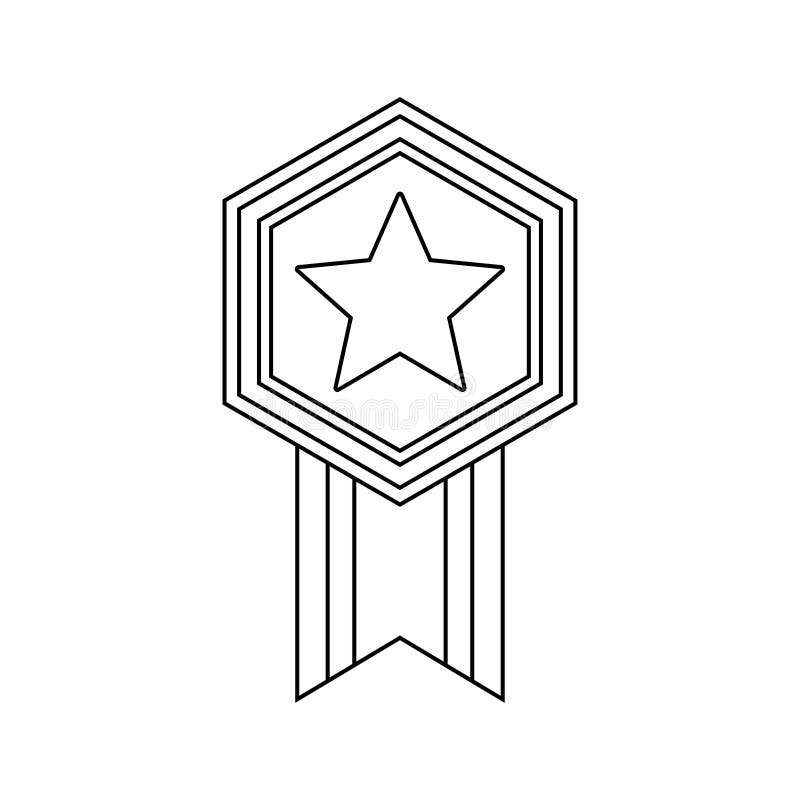 Página para colorir com Medalha para crianças ilustração do vetor