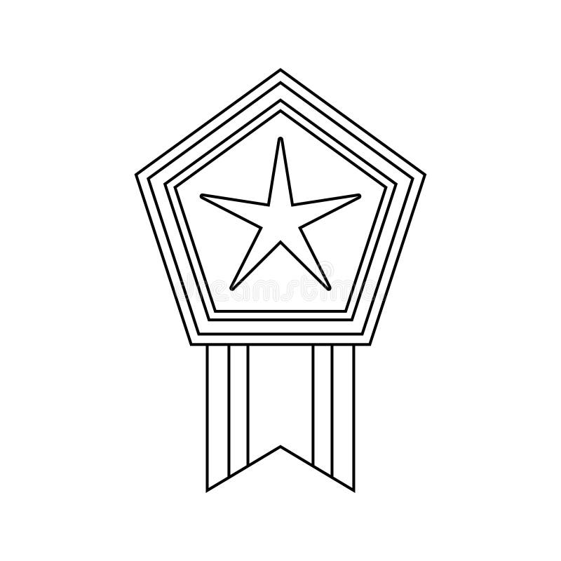 Página para colorir com Medalha para crianças ilustração stock