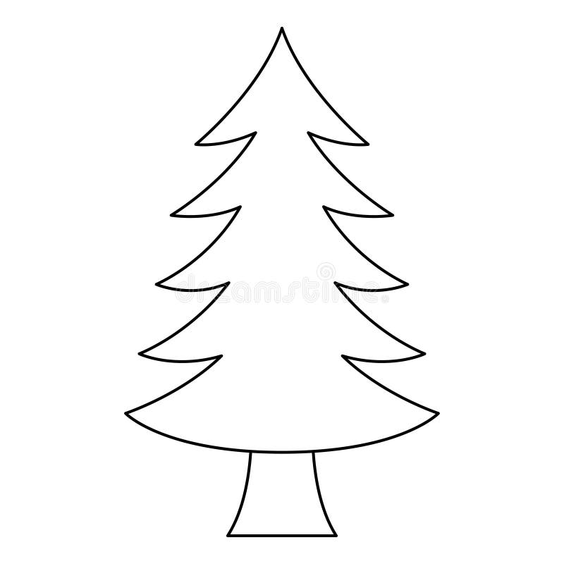 Página para colorir com Árvore de Natal para crianças ilustração stock