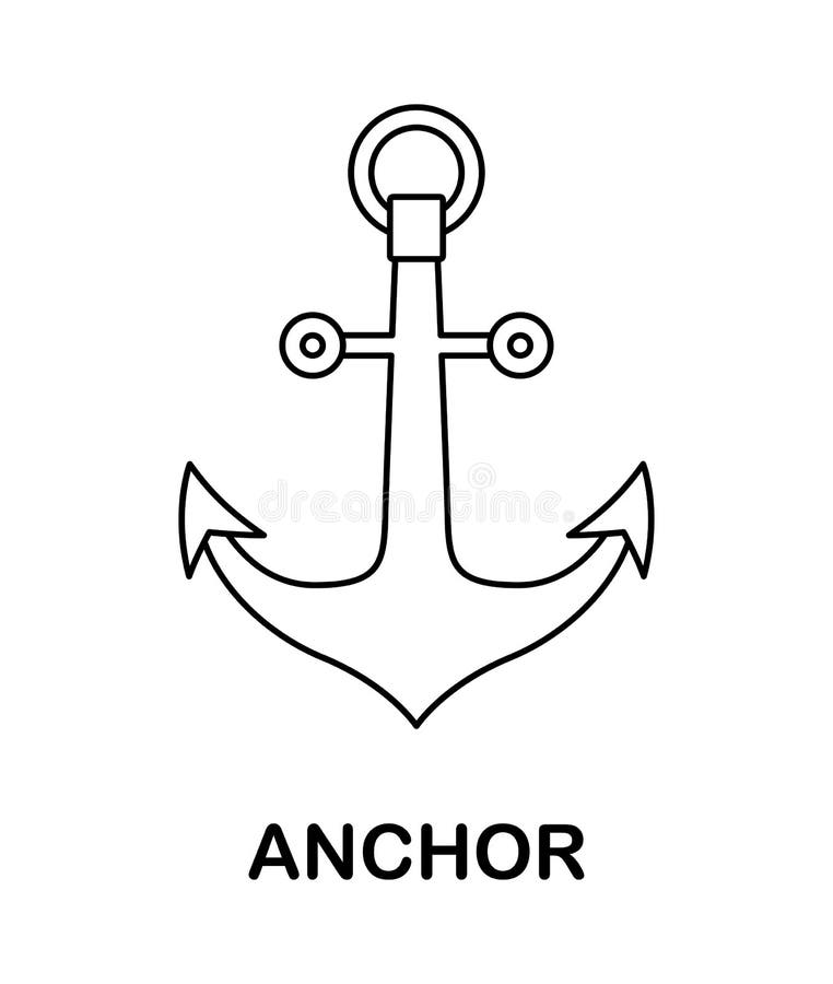 Página colorida com âncora para crianças ilustração royalty free