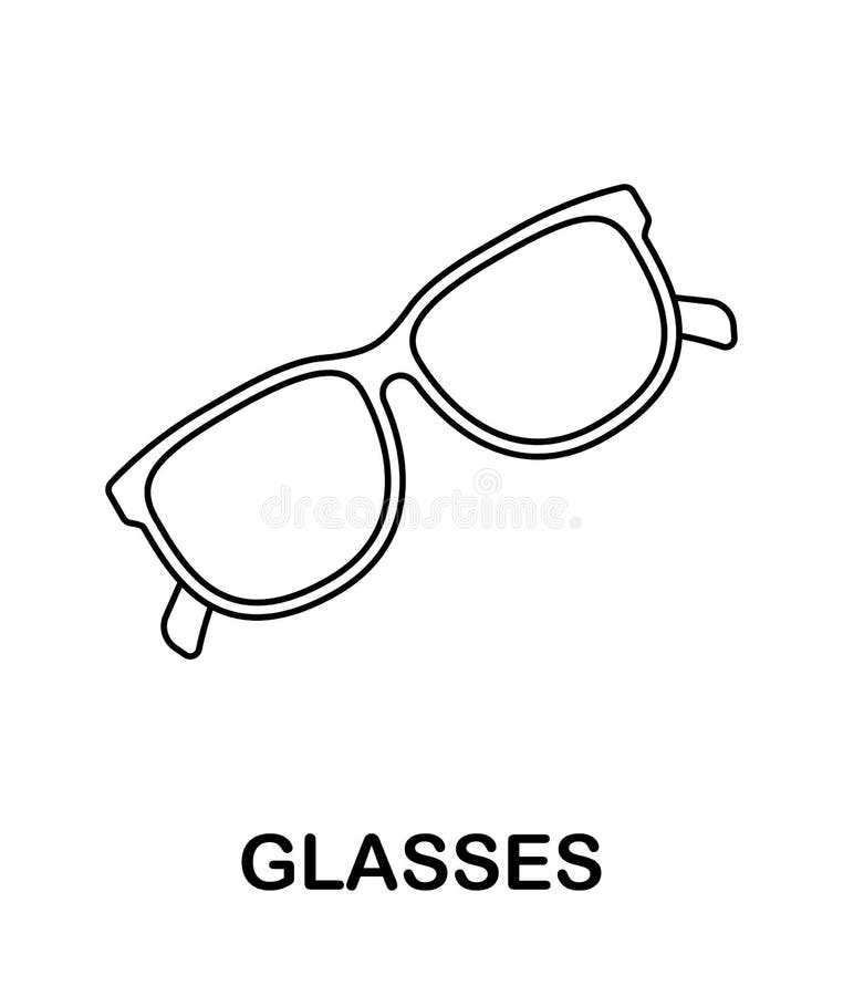 Página para colorir com Óculos para crianças ilustração stock