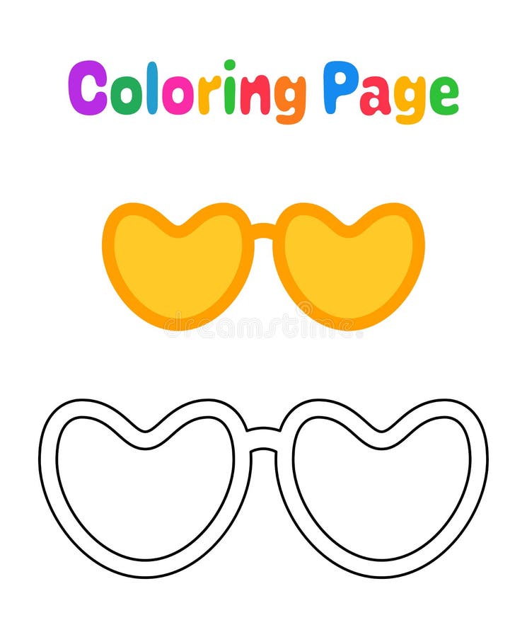 Página para colorir com Óculos para crianças ilustração stock