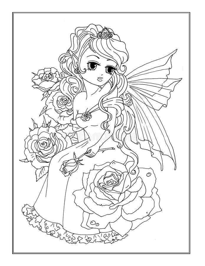 Página para colorir A Fada ilustração do vetor