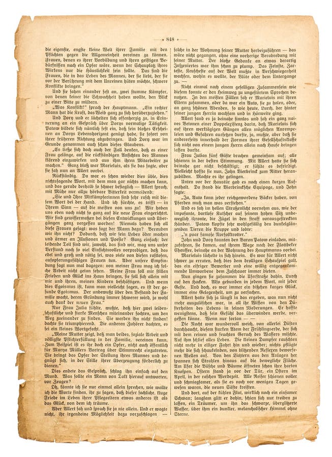 Página del Grunge del libro antiguo indefinido con el texto alemán imagen de archivo
