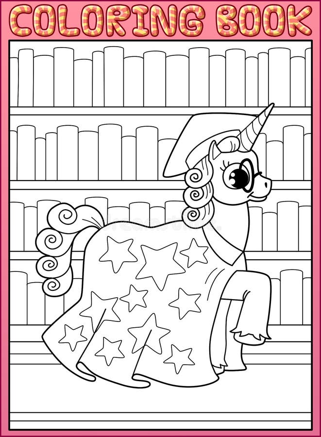 Página do livro para colorir Cavalo mestre do unicórnio da astronomia ilustração do vetor Página do livro para colorir Cavalo mestre do unicórnio da astronomia ilustração do vetor