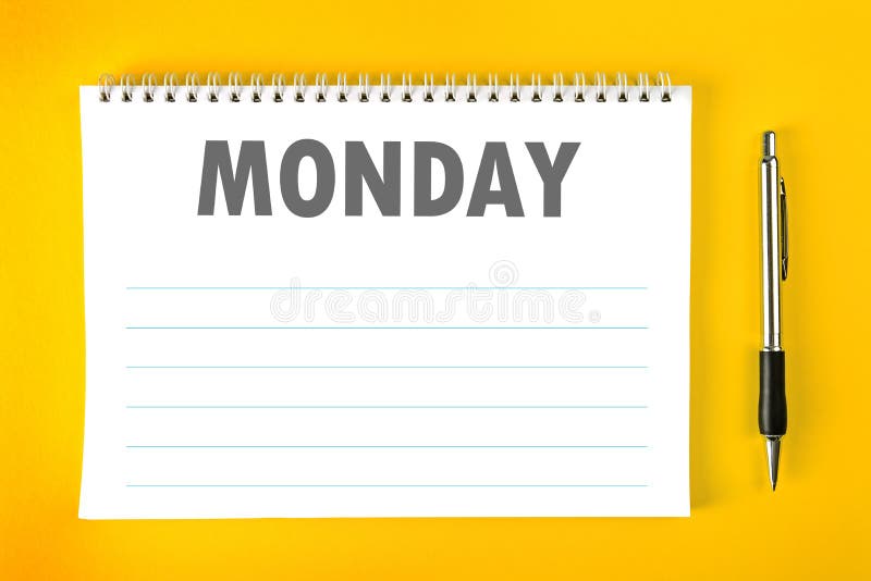 Página en blanco del horario del calendario de lunes imagen de archivo Página en blanco del horario del calendario de lunes imagen de archivo