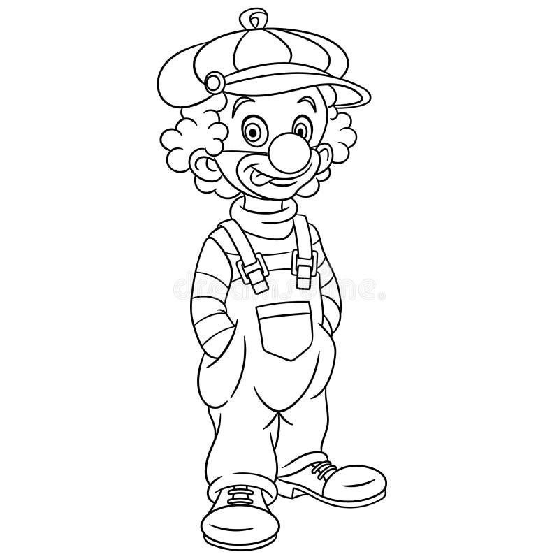 Página que colorea con el payaso libre illustration Página que colorea con el payaso libre illustration