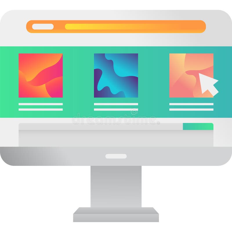 Página web explorar icono de vector aislado en blanco stock de ilustración