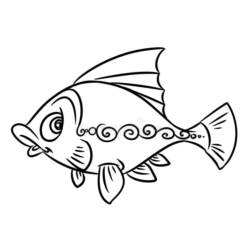 Páginas del colorante del modelo de los pescados ilustración del vector Páginas del colorante del modelo de los pescados ilustración del vector