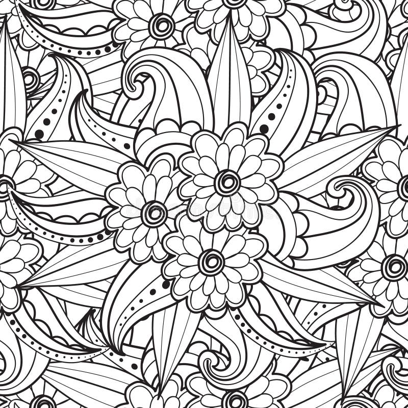 Páginas para o livro para colorir adulto Entregue ornamental étnico artístico o quadro floral modelado tirado na garatuja ilustração do vetor Páginas para o livro para colorir adulto Entregue ornamental étnico artístico o quadro floral modelado tirado na garatuja ilustração do vetor