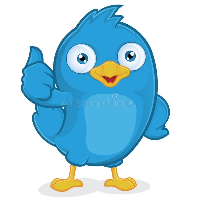 Pájaro azul que da los pulgares para arriba ilustración del vector Pájaro azul que da los pulgares para arriba ilustración del vector