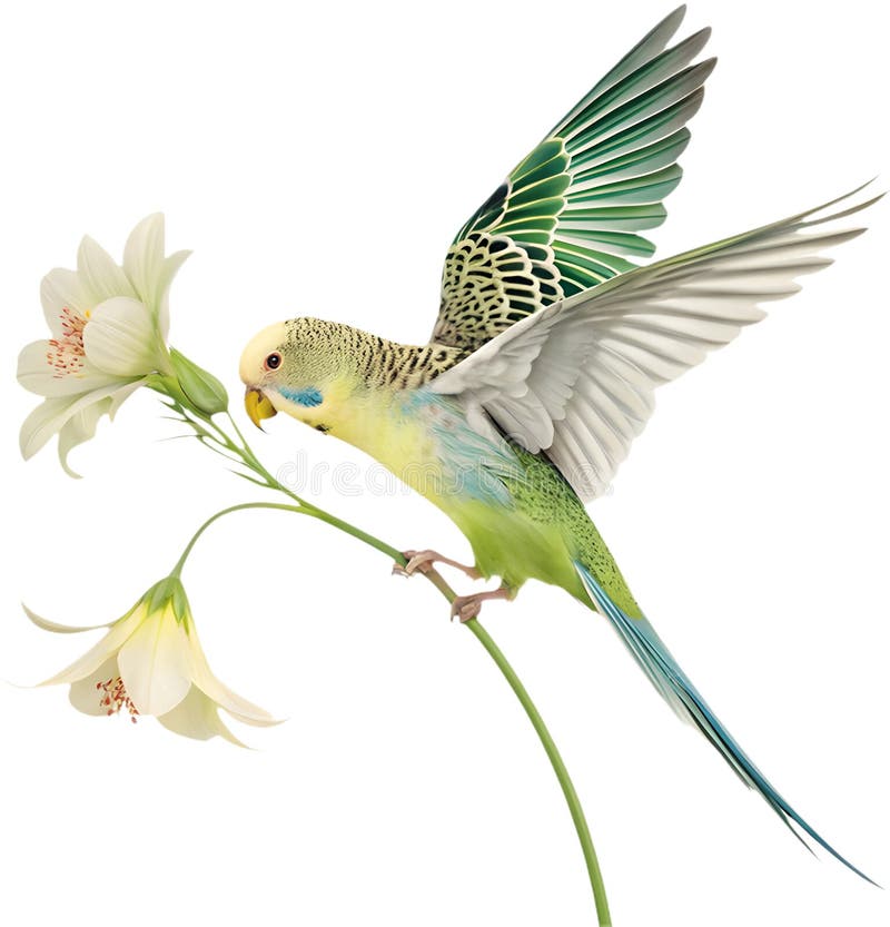 Pájaro Bugerigar brillante con colores vivos que muestran un encanto único. stock de ilustración