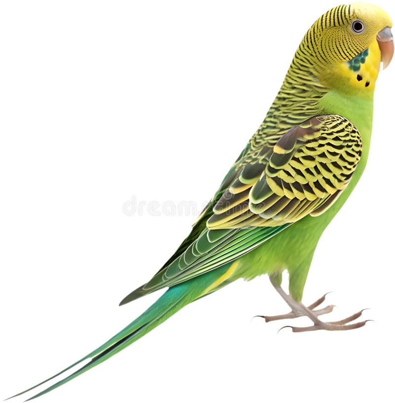 Pájaro Bugerigar brillante con colores vivos que muestran un encanto único. stock de ilustración