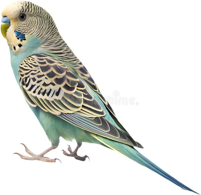 Pájaro Bugerigar brillante con colores vivos que muestran un encanto único. stock de ilustración