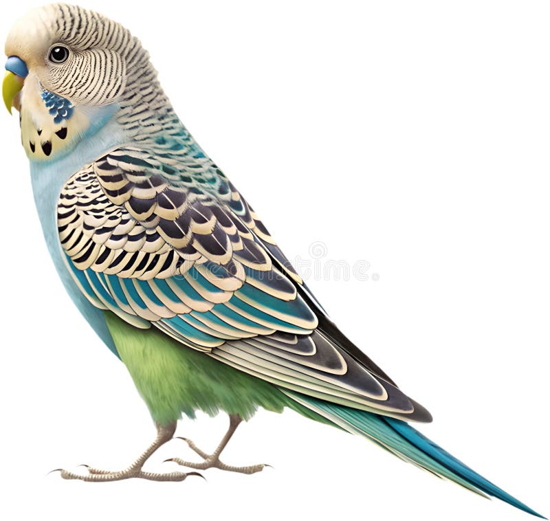 Pájaro Bugerigar brillante con colores vivos que muestran un encanto único. stock de ilustración