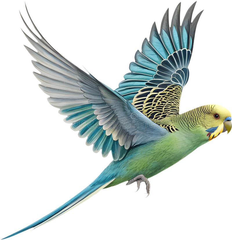 Pájaro Bugerigar brillante con colores vivos que muestran un encanto único. stock de ilustración