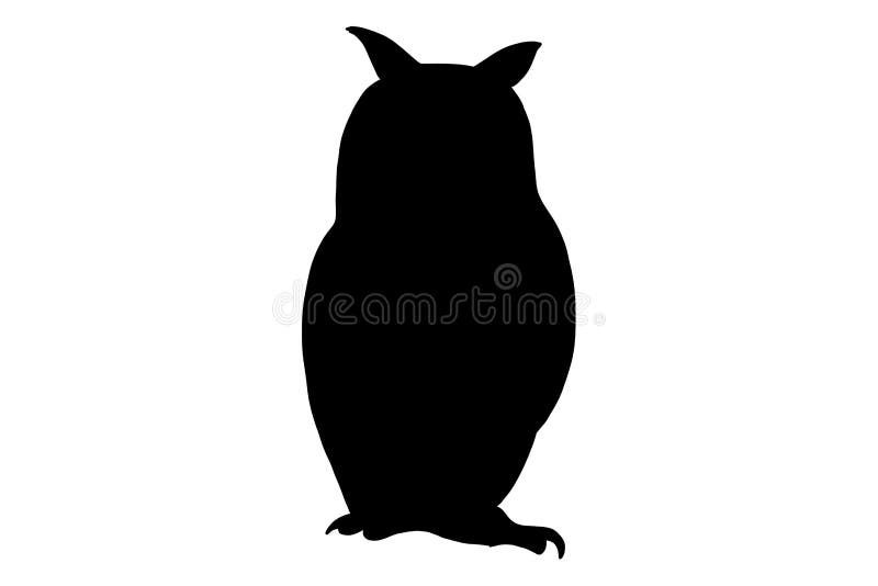 Pájaro del búho, ejemplo de la silueta del color del negro del vector para el icono, logotipo, cartel, bandera Animal salvaje abs stock de ilustración Pájaro del búho, ejemplo de la silueta del color del negro del vector para el icono, logotipo, cartel, bandera Animal salvaje abs stock de ilustración