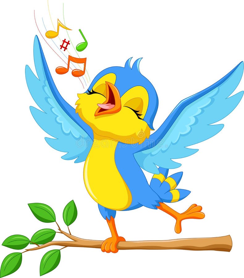 Pájaro lindo que canta stock de ilustración
