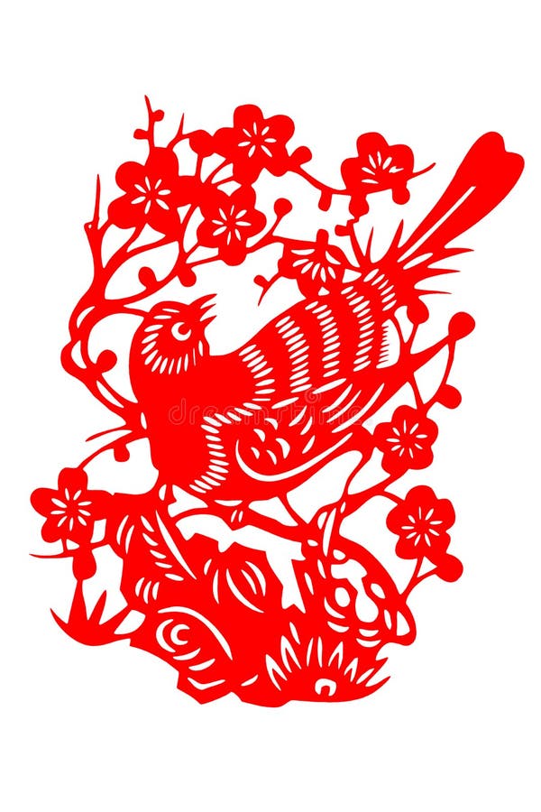 Pássaro chinês do papel-corte