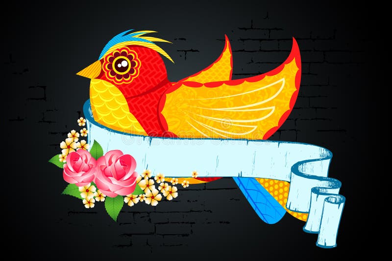 Pássaro Colorido ilustração royalty free