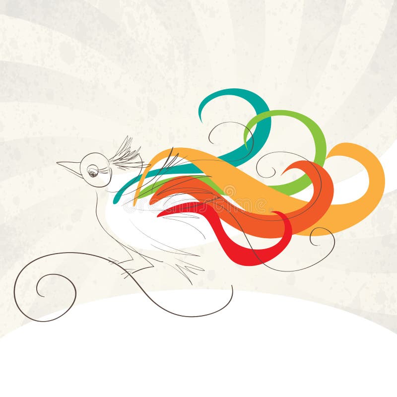 Pássaro colorido ilustração do vetor