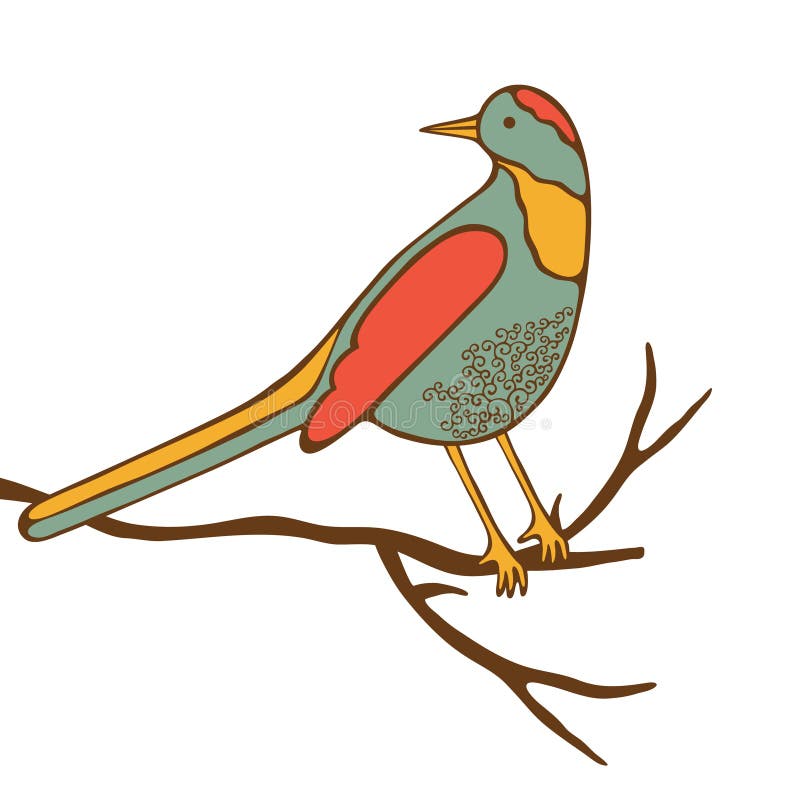 Pássaro colorido ilustração stock