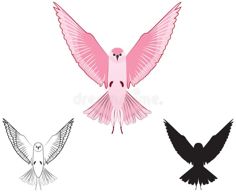 Pássaro da cor de Rosa ilustração royalty free Pássaro da cor de Rosa ilustração royalty free