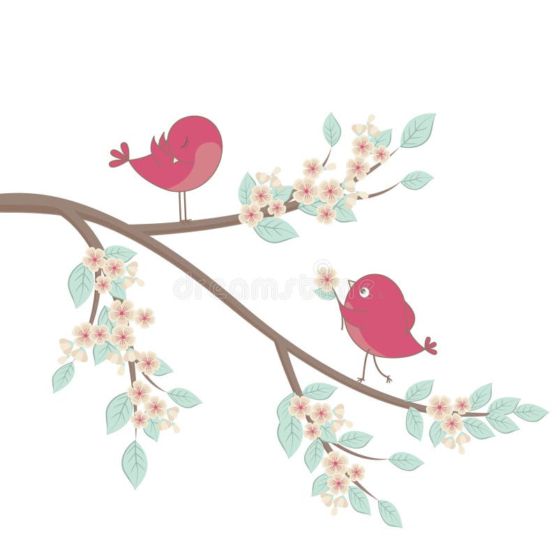 Pássaros bonitos no amor ilustração stock Pássaros bonitos no amor ilustração stock