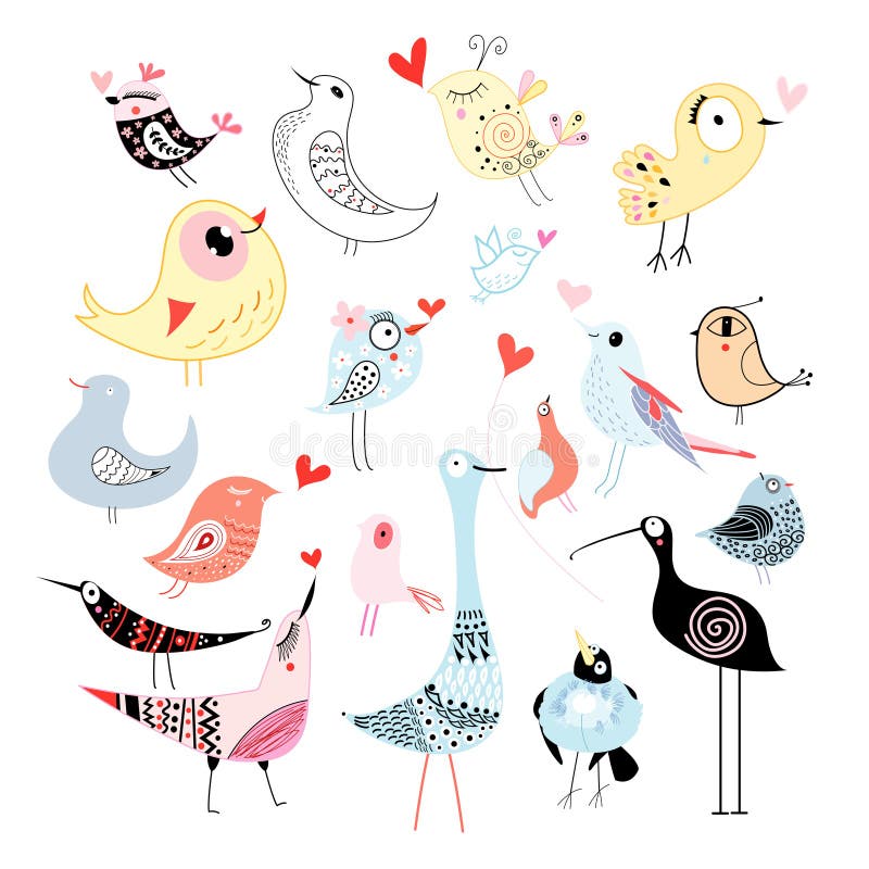 Download Pássaros Bonitos Dos Gráficos Ilustração do Vetor - Ilustração de edição, amor: 29844058