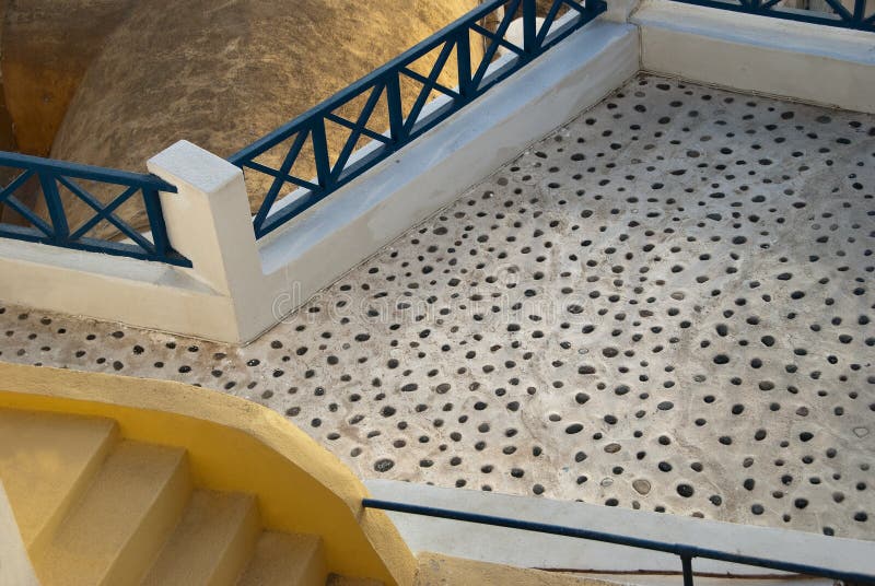 Pátio de Santorini imagem de stock Pátio de Santorini imagem de stock