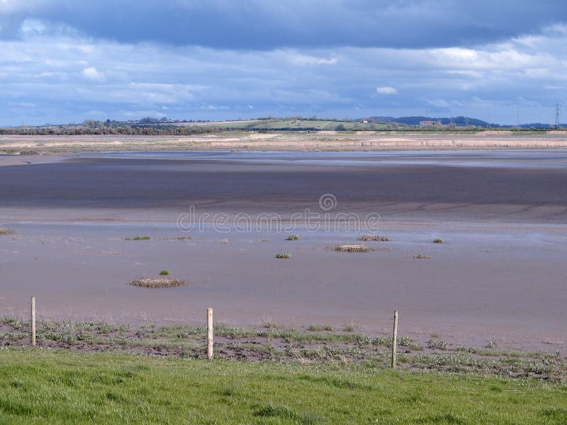 Pântanos de Steart em Somerset imagens de stock Pântanos de Steart em Somerset imagens de stock
