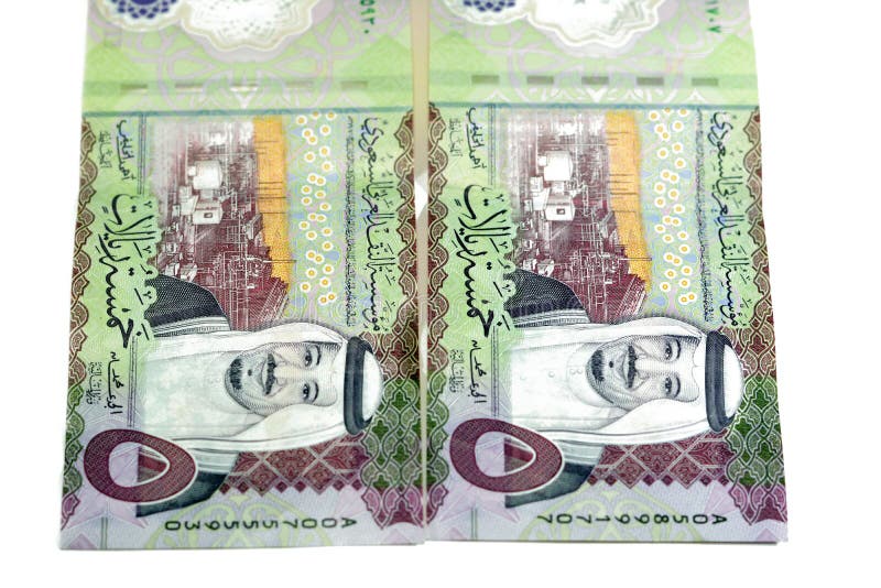 På andra sidan av den nya polymeren 5 sar fem saudi arabia riyals cash money-sedel Bill series 1441 ah har shaybah-olja arkivbild