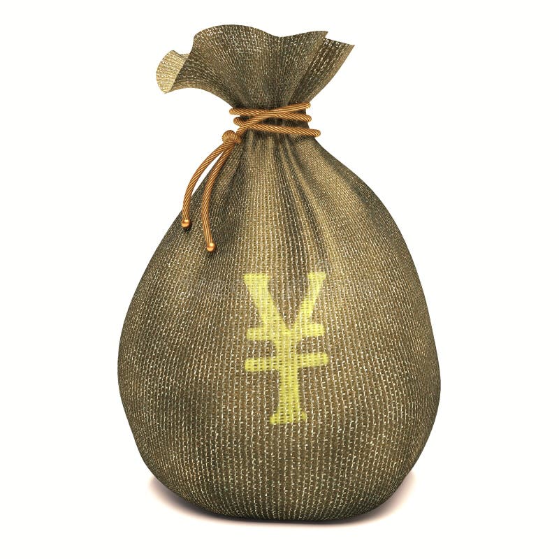 Bag full of money with sign of Yen. Clipping path included. Bag full of money with sign of Yen. Clipping path included.