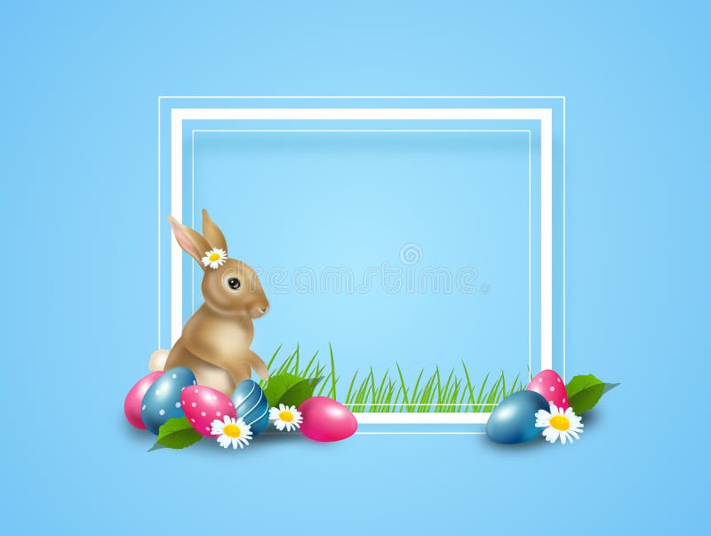 Påskbakgrund dekorerade med den easter ägg och kaninen stock illustrationer Påskbakgrund dekorerade med den easter ägg och kaninen stock illustrationer