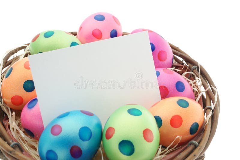 Påskägg med det easter kortet arkivfoton Påskägg med det easter kortet arkivfoton