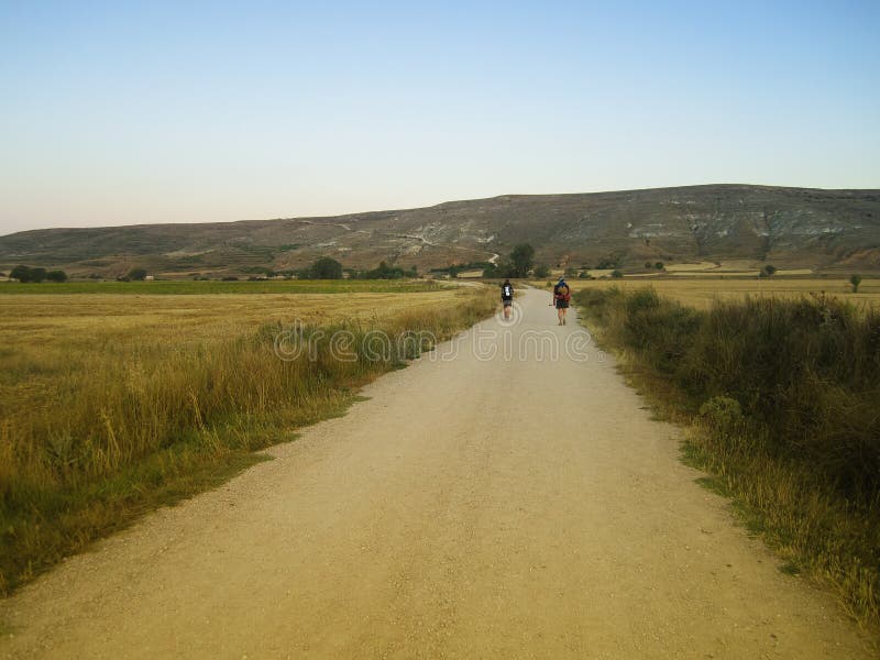 Pèlerins, Camino De Santiago de Compostela, Espagne image stock Pèlerins, Camino De Santiago de Compostela, Espagne image stock