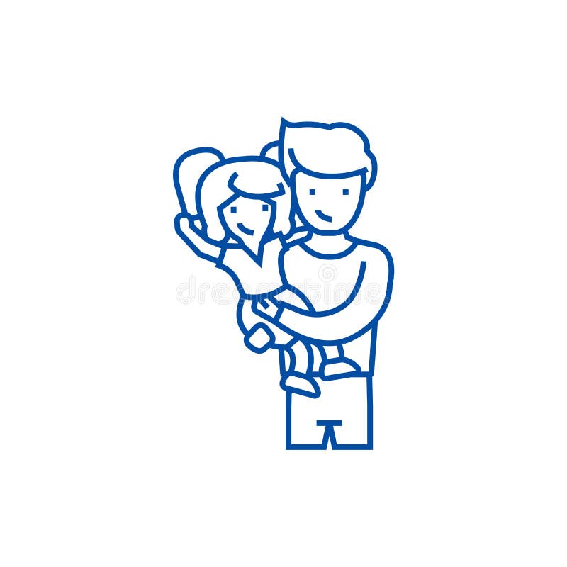 Père avec la fille, papa avec la ligne concept d'enfant d'icône Père avec la fille, papa avec le symbole plat de vecteur d'enfant illustration libre de droits Père avec la fille, papa avec la ligne concept d'enfant d'icône Père avec la fille, papa avec le symbole plat de vecteur d'enfant illustration libre de droits